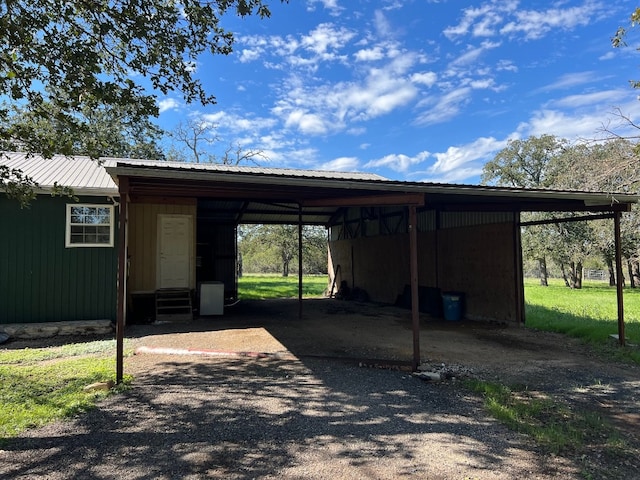 view of car parking with a carport