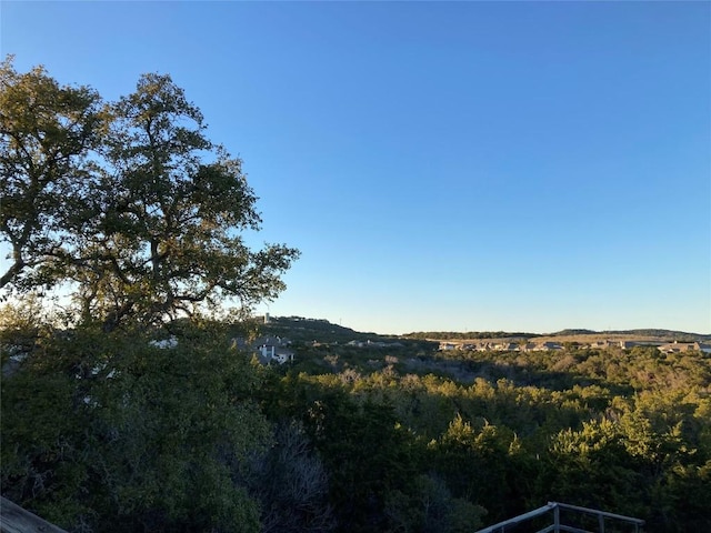 view of mountain feature with a view of trees