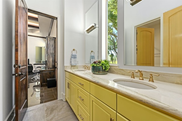 bathroom featuring vanity and tile patterned floors