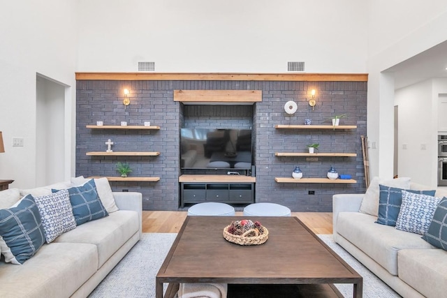 living room featuring light hardwood / wood-style floors