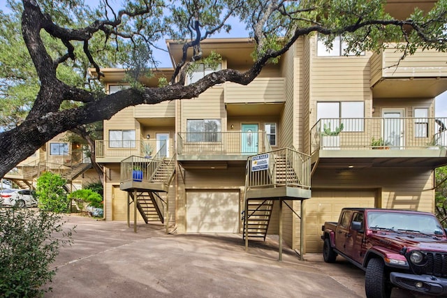 view of property featuring a garage