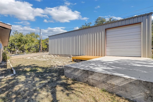 view of garage