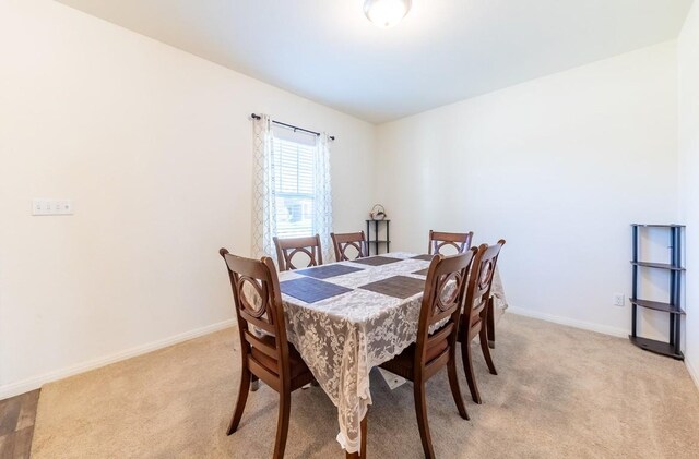 view of carpeted dining room