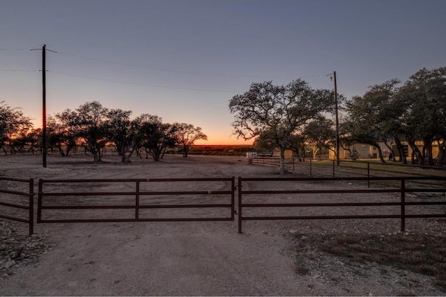 exterior space with a rural view