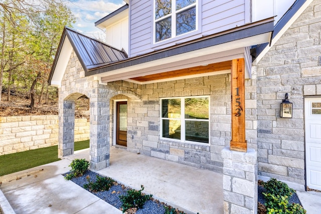 entrance to property with a garage