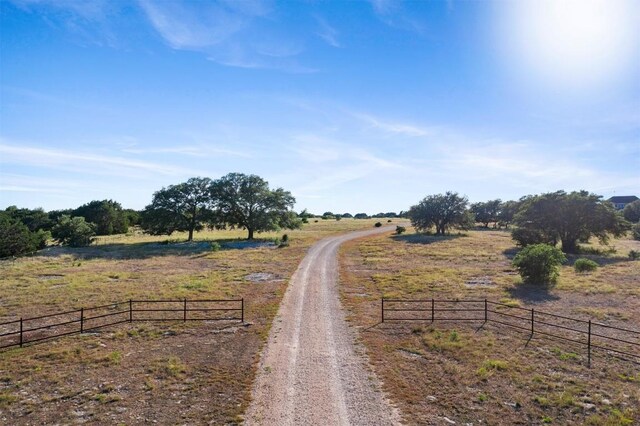 view of street with a rural view