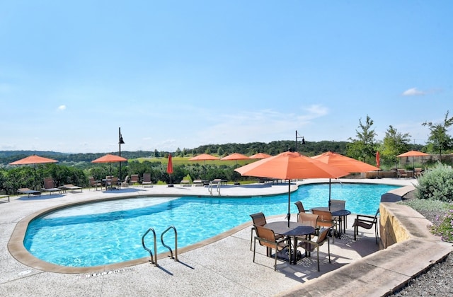 view of pool featuring a patio area