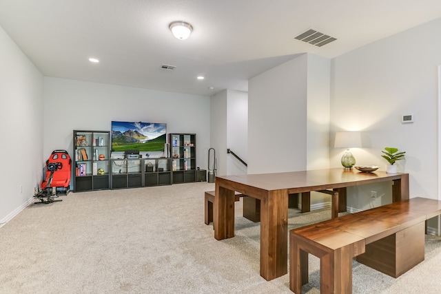 interior space with light colored carpet