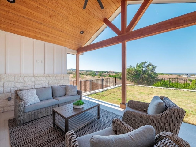 view of patio / terrace with an outdoor living space