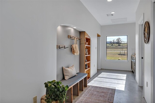 interior space featuring concrete flooring