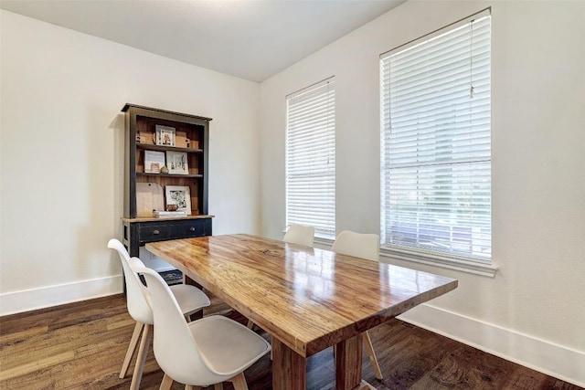 dining room featuring dark hardwood / wood-style flooring