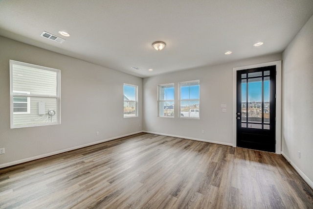 foyer with hardwood / wood-style floors