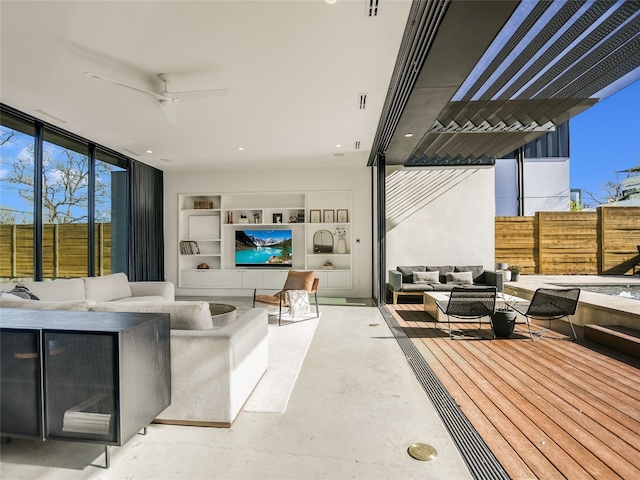 interior space featuring outdoor lounge area