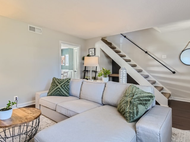 living room featuring wood-type flooring