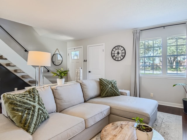 living room featuring hardwood / wood-style flooring