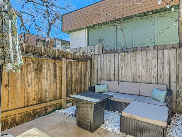 view of patio with an outdoor hangout area