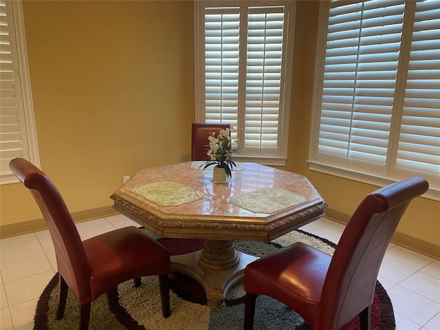 view of tiled dining room