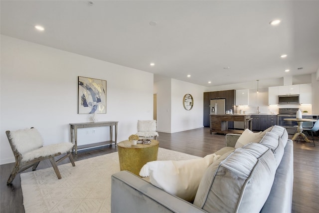 4361 S Congress Ave Unit 408, Austin, TX 78745 - living room with recessed lighting and light wood finished floors