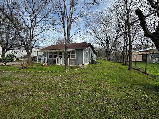 view of yard with central AC