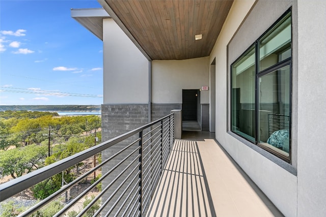 balcony with a water view