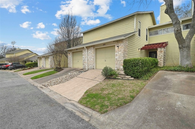 view of front of house with a garage