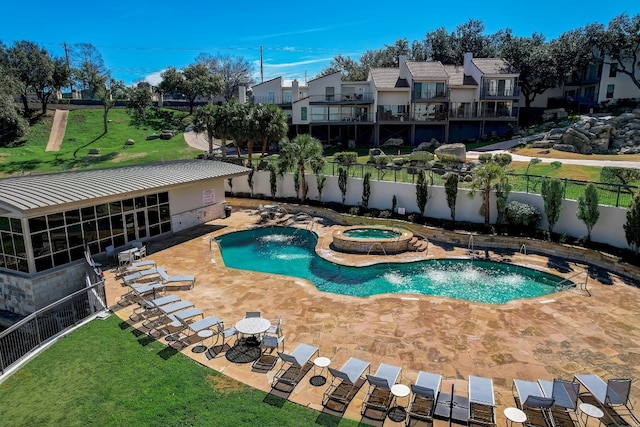 2918 Ranch Road 620 N Unit S-242, Austin, TX 78734 - community pool with fence, a residential view, a community hot tub, and a patio area
