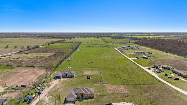 bird's eye view with a rural view