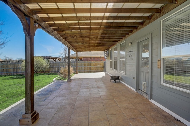 view of patio with a fenced backyard