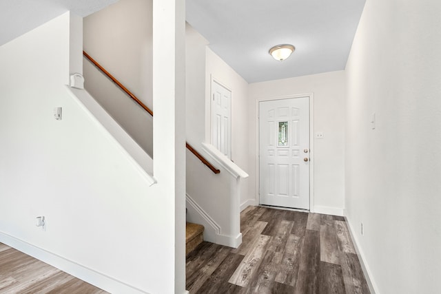 entryway featuring dark hardwood / wood-style floors