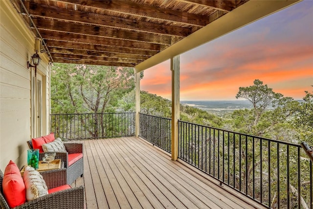 view of deck at dusk