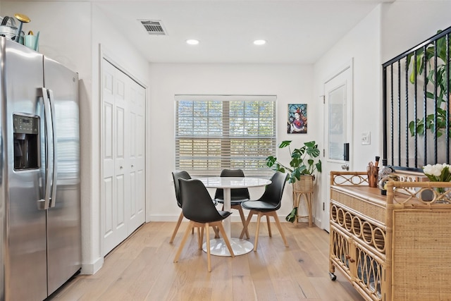 dining area featuring light hardwood / wood-style floors