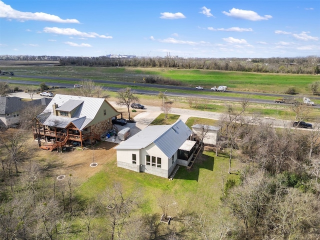 bird's eye view with a rural view