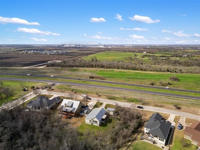 aerial view with a rural view