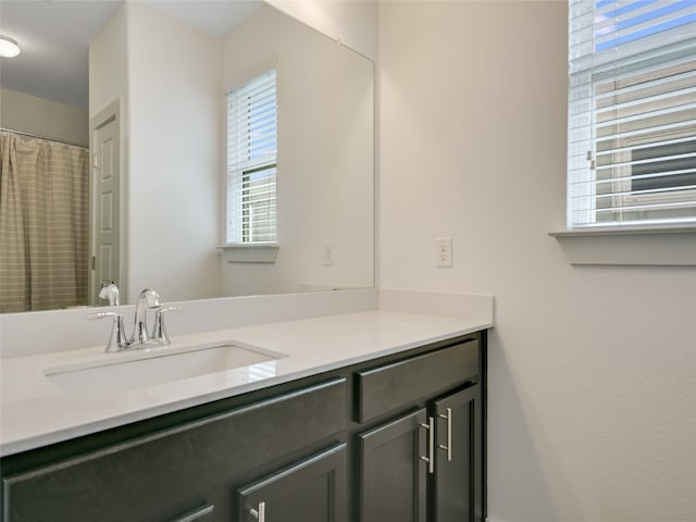 bathroom with oversized vanity