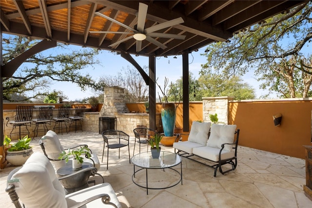 view of patio featuring outdoor lounge area