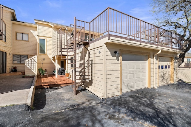 exterior space featuring a garage