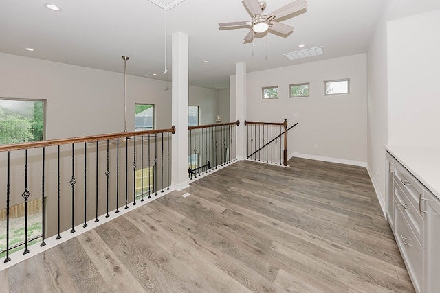 interior space with light hardwood / wood-style floors