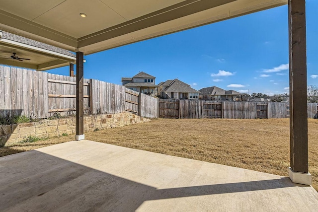316 Chaste Tree Dr, San Marcos, TX 78666 - view of patio with a ceiling fan and a residential view