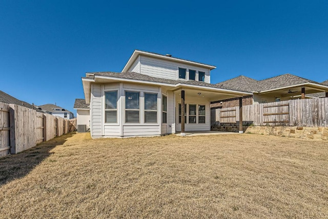 316 Chaste Tree Dr, San Marcos, TX 78666 - back of house featuring central AC and a patio