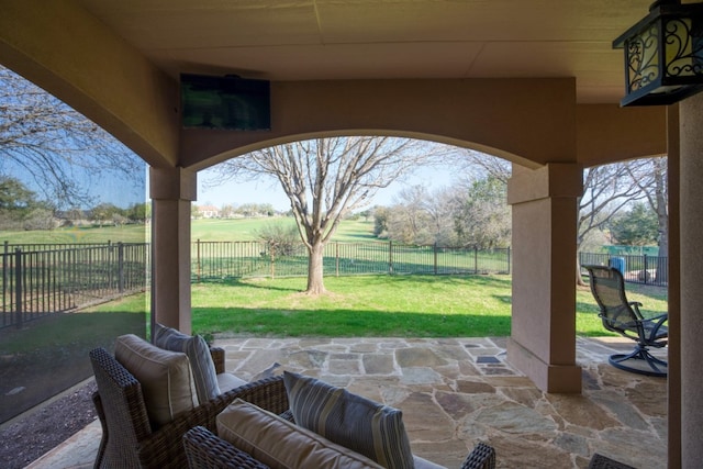 view of patio featuring a rural view