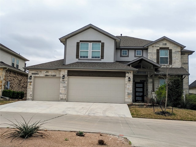 view of front facade with a garage