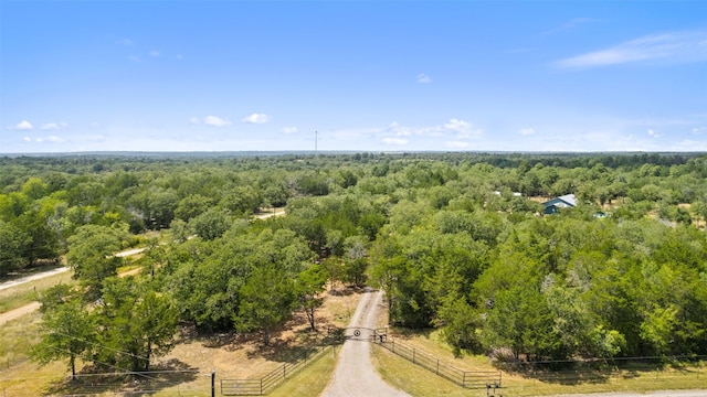 aerial view with a rural view