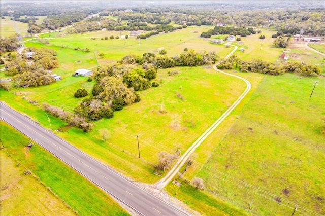 aerial view featuring a rural view