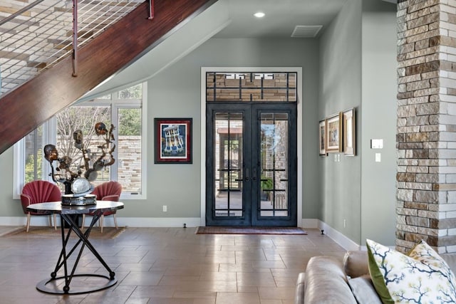 foyer with french doors