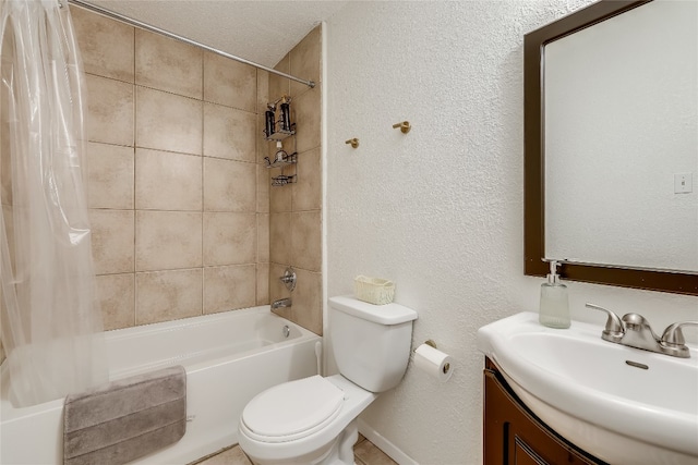 full bathroom featuring vanity, toilet, and shower / bath combo with shower curtain