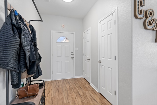 foyer with light hardwood / wood-style floors