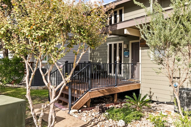 exterior space featuring a wooden deck