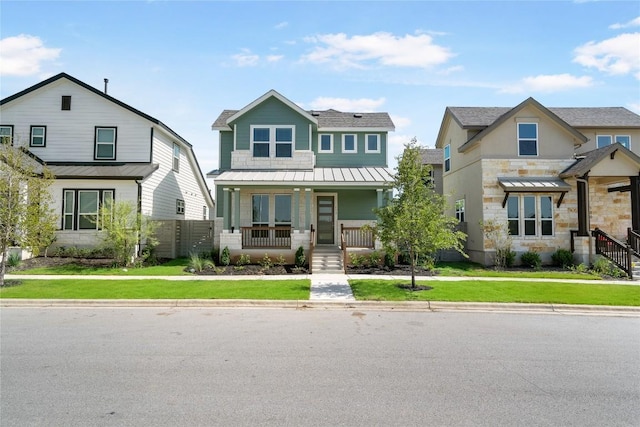 view of front of home with covered porch