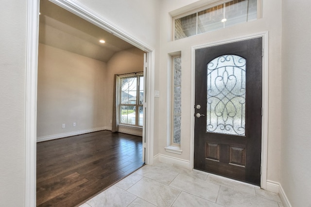 view of tiled foyer entrance