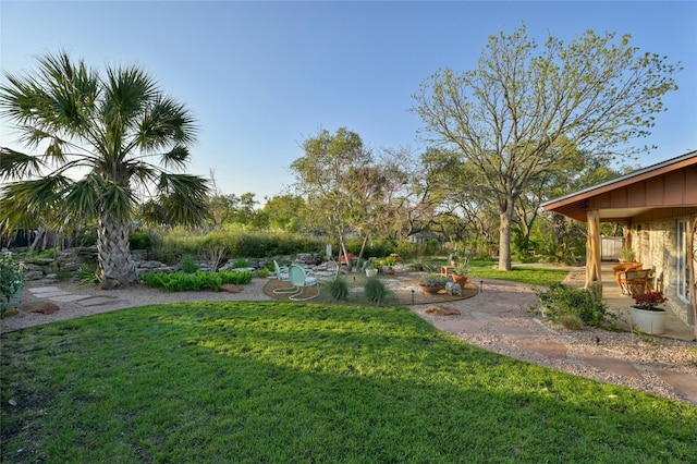 view of yard with a patio area